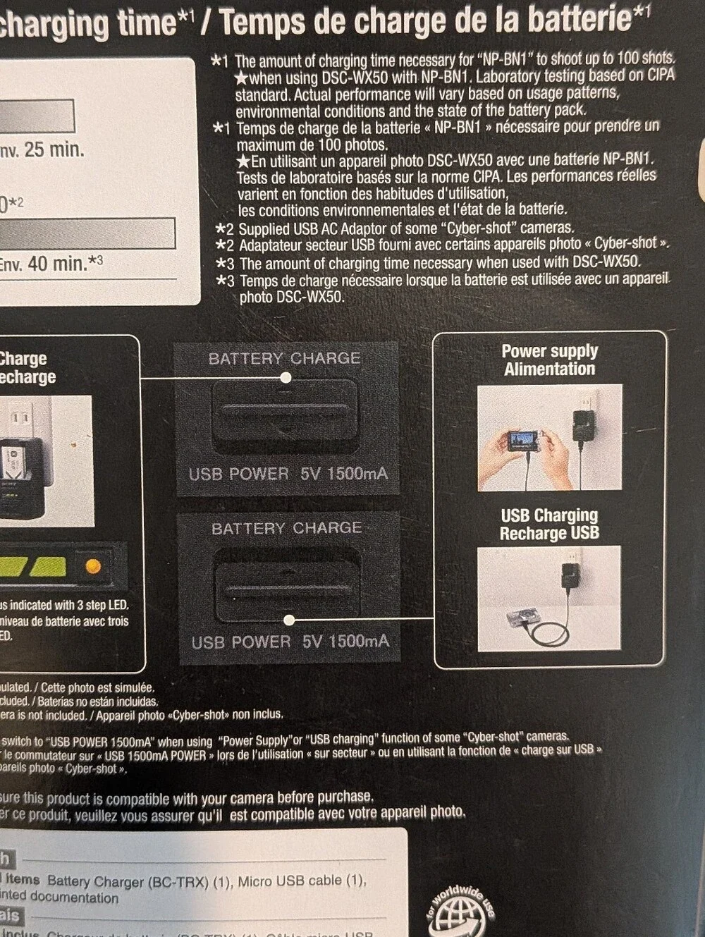 Sony BC-TRX Cyber-shot Battery Charger Genuine OEM New Sealed USB BC TRX
